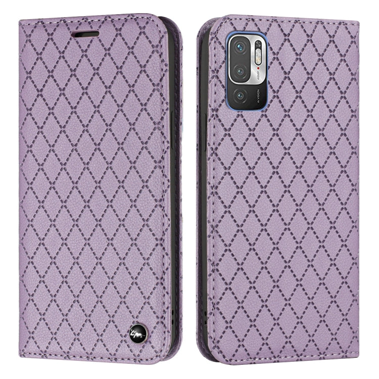 For Xiaomi Redmi Note 10 5G / Note 10T 5G S11 RFID Diamond Lattice Flip Leather Phone Case