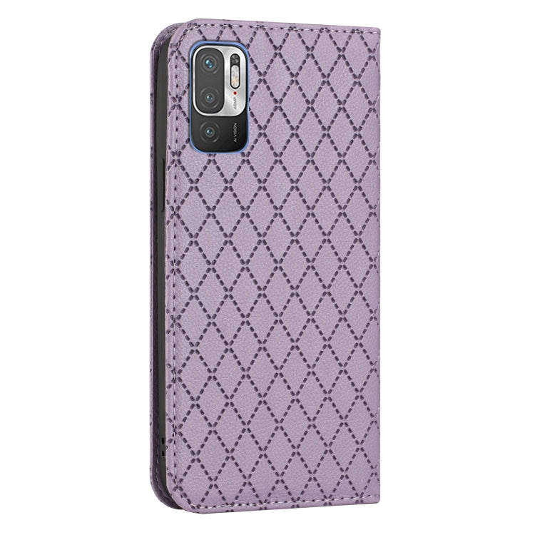 For Xiaomi Redmi Note 10 5G / Note 10T 5G S11 RFID Diamond Lattice Flip Leather Phone Case