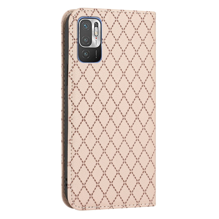 For Xiaomi Redmi Note 10 5G / Note 10T 5G S11 RFID Diamond Lattice Flip Leather Phone Case