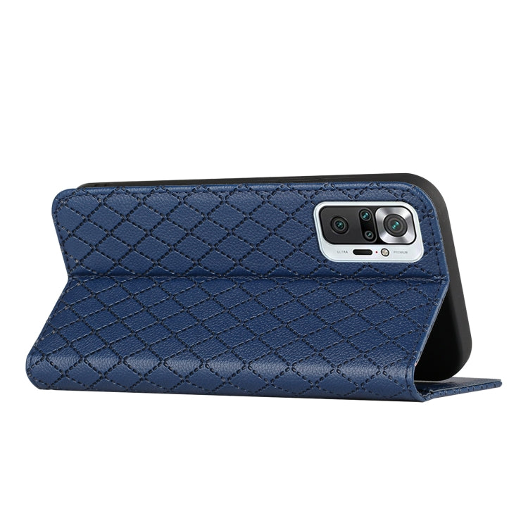 For Xiaomi Redmi Note 10 Pro / 10 Pro Max S11 RFID Diamond Lattice Flip Leather Phone Case