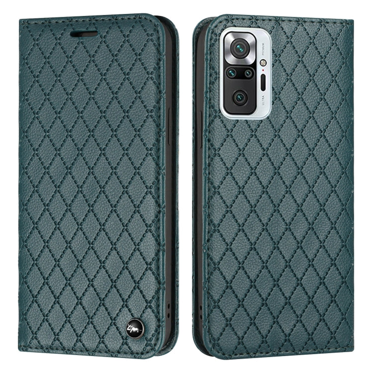For Xiaomi Redmi Note 10 Pro / 10 Pro Max S11 RFID Diamond Lattice Flip Leather Phone Case