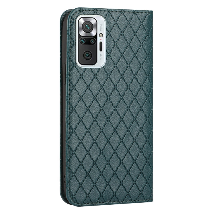 For Xiaomi Redmi Note 10 Pro / 10 Pro Max S11 RFID Diamond Lattice Flip Leather Phone Case