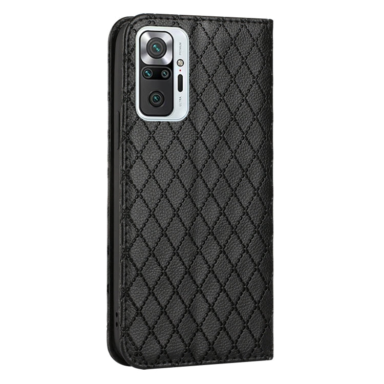 For Xiaomi Redmi Note 10 Pro / 10 Pro Max S11 RFID Diamond Lattice Flip Leather Phone Case