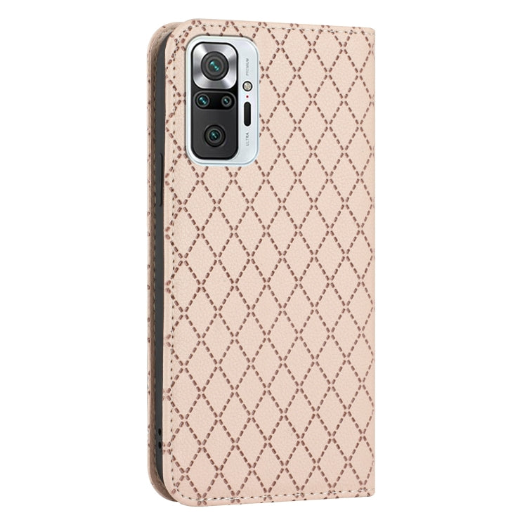 For Xiaomi Redmi Note 10 Pro / 10 Pro Max S11 RFID Diamond Lattice Flip Leather Phone Case