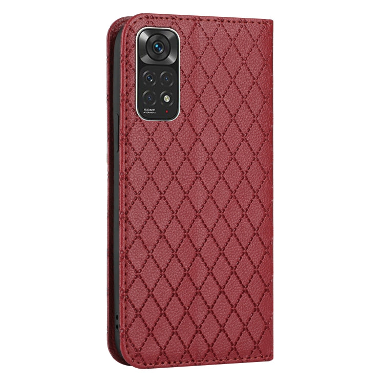 For Xiaomi Redmi Note 11 Global S11 RFID Diamond Lattice Flip Leather Phone Case