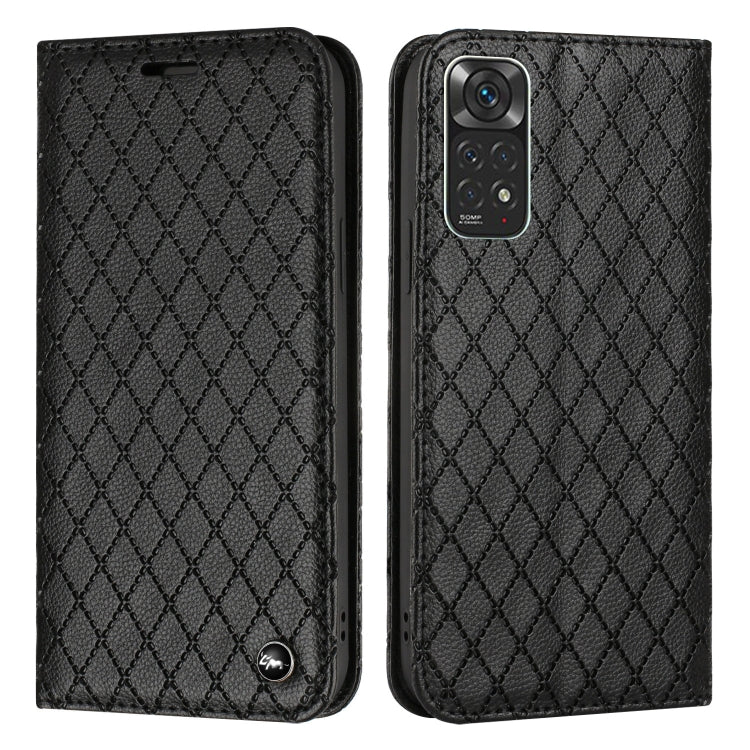 For Xiaomi Redmi Note 11 Global S11 RFID Diamond Lattice Flip Leather Phone Case