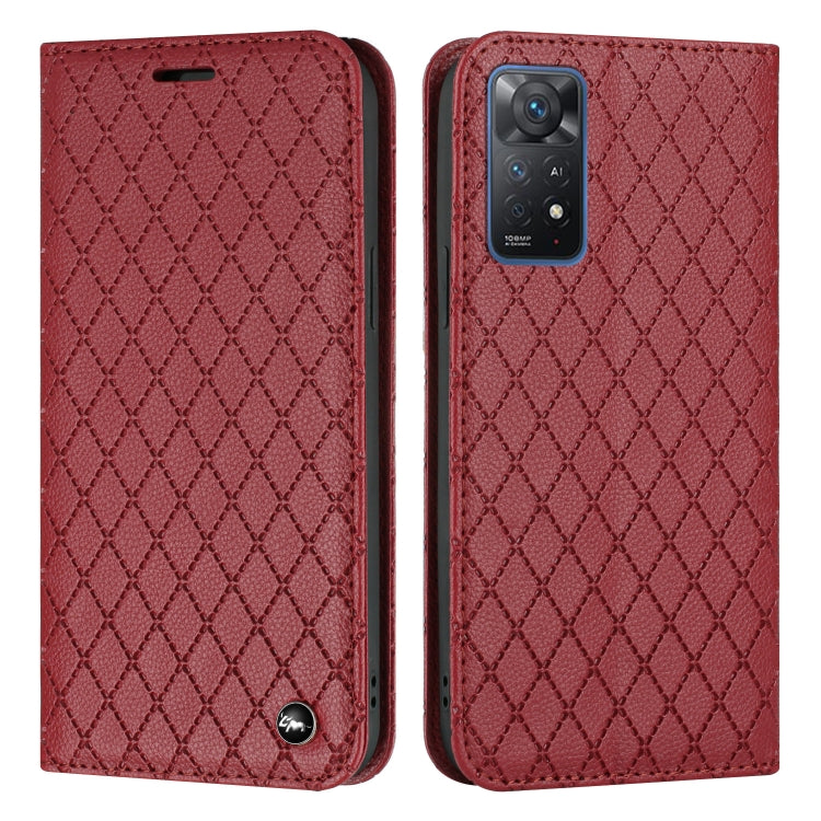For Xiaomi Redmi Note 11 Pro Global 4G/5G S11 RFID Diamond Lattice Flip Leather Phone Case