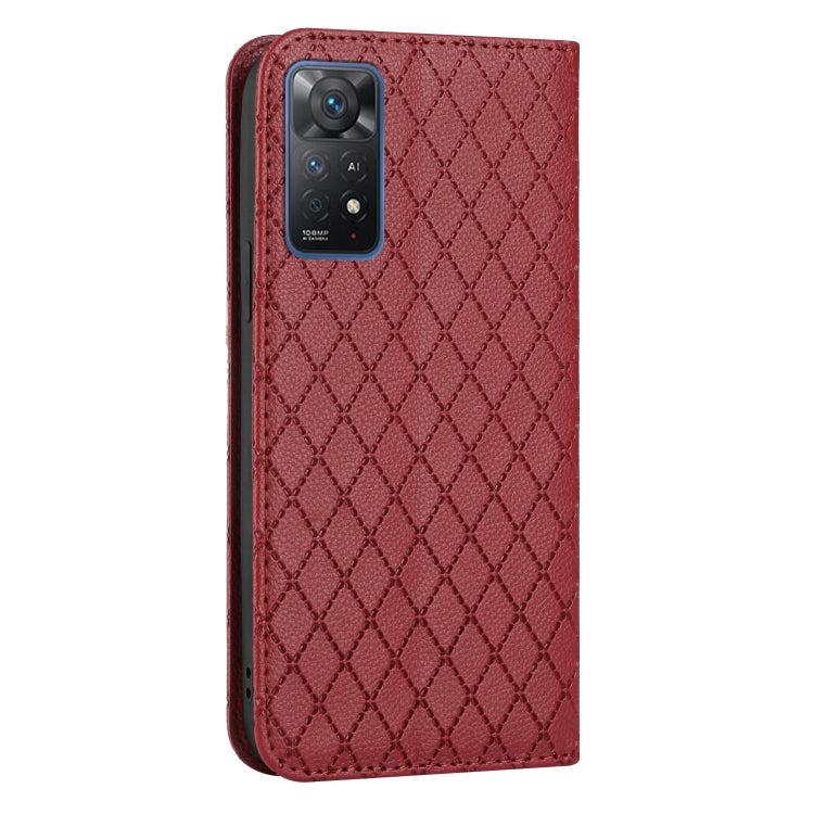 For Xiaomi Redmi Note 11 Pro Global 4G/5G S11 RFID Diamond Lattice Flip Leather Phone Case