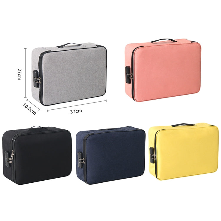 Large Capacity Multi-layers Foldable Fabric Document Storage Bag, Specification:Three Layers-Unlocked