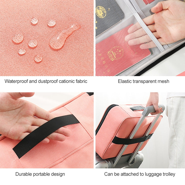 Large Capacity Multi-layers Foldable Fabric Document Storage Bag, Specification:Three Layers-Unlocked