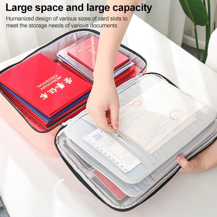 Large Capacity Multi-layers Foldable Fabric Document Storage Bag, Specification:Three Layers-Unlocked