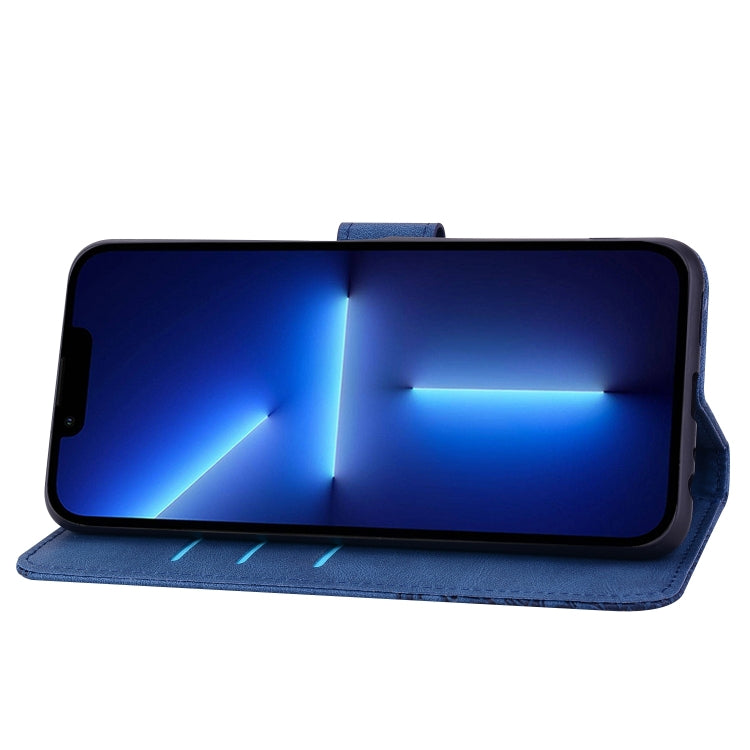 For iPhone 13 Geometric Mandala Embossed Leather Phone Case