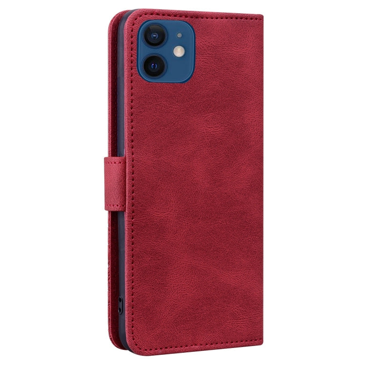 For iPhone 12 Geometric Mandala Embossed Leather Phone Case