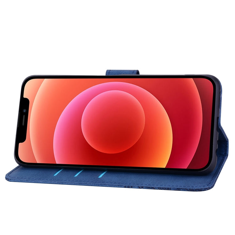 For iPhone 12 mini Geometric Mandala Embossed Leather Phone Case