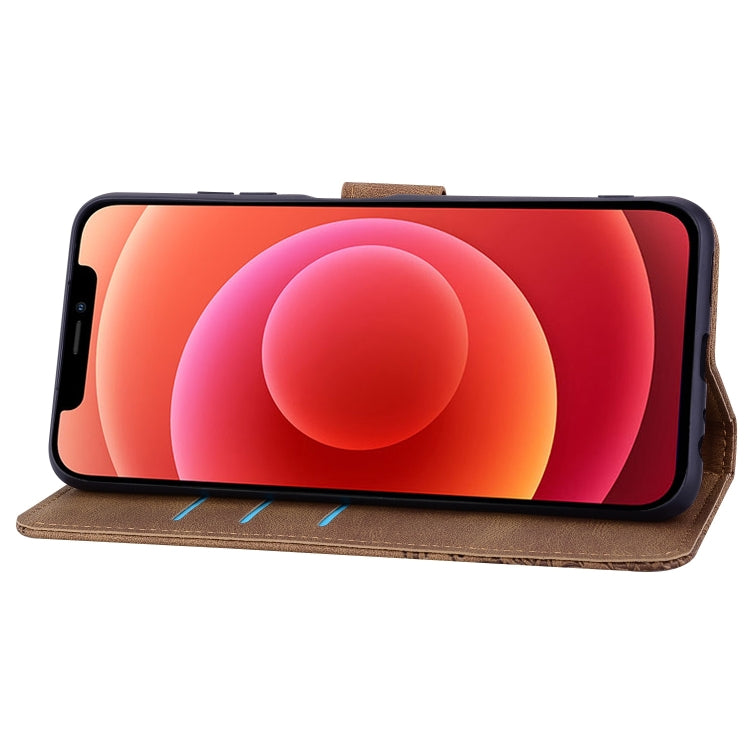 For iPhone 12 mini Geometric Mandala Embossed Leather Phone Case