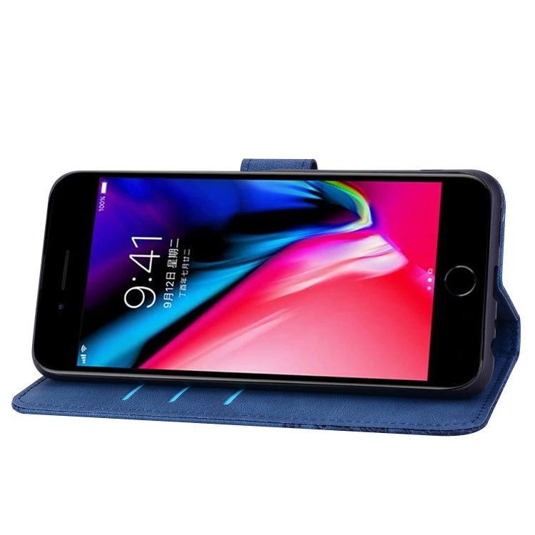 For iPhone SE 2022 / SE 2020 / 8 / 7 Geometric Mandala Embossed Leather Phone Case