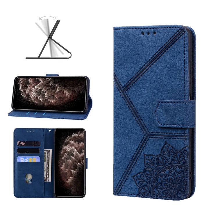 For iPhone 11 Pro Max Geometric Mandala Embossed Leather Phone Case