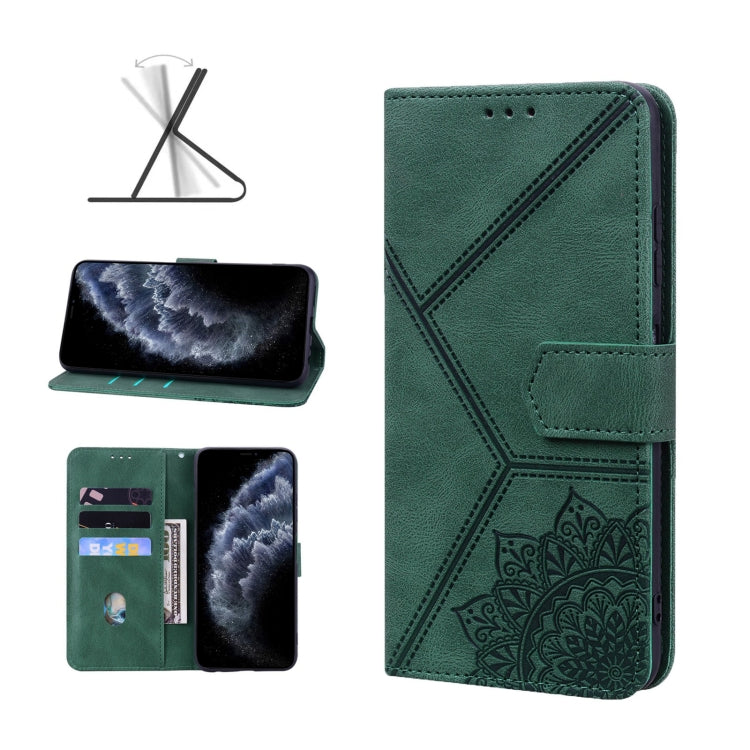 For iPhone 11 Pro Geometric Mandala Embossed Leather Phone Case