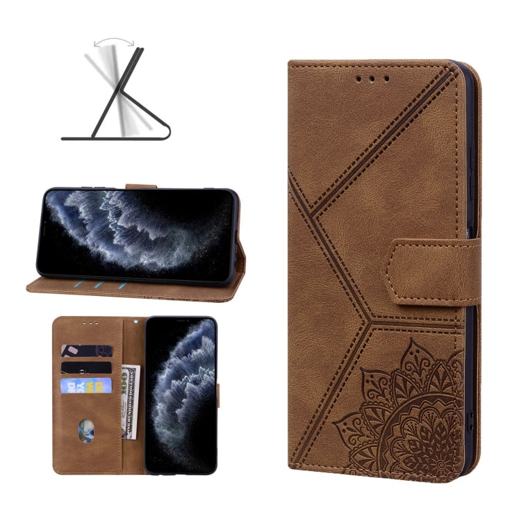 For iPhone 11 Pro Geometric Mandala Embossed Leather Phone Case