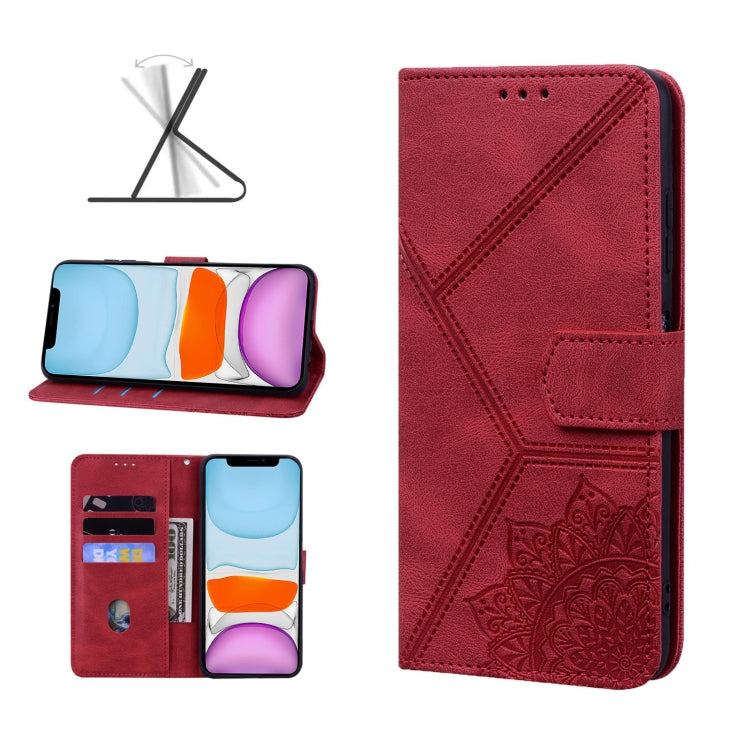 For iPhone 11 Geometric Mandala Embossed Leather Phone Case
