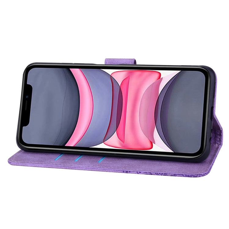 For iPhone 11 Geometric Mandala Embossed Leather Phone Case