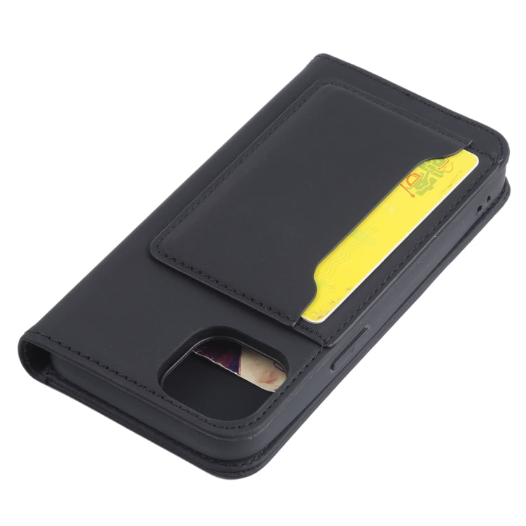 For iPhone 14 Magnetism Skin Feel Card Holder Leather Phone Case