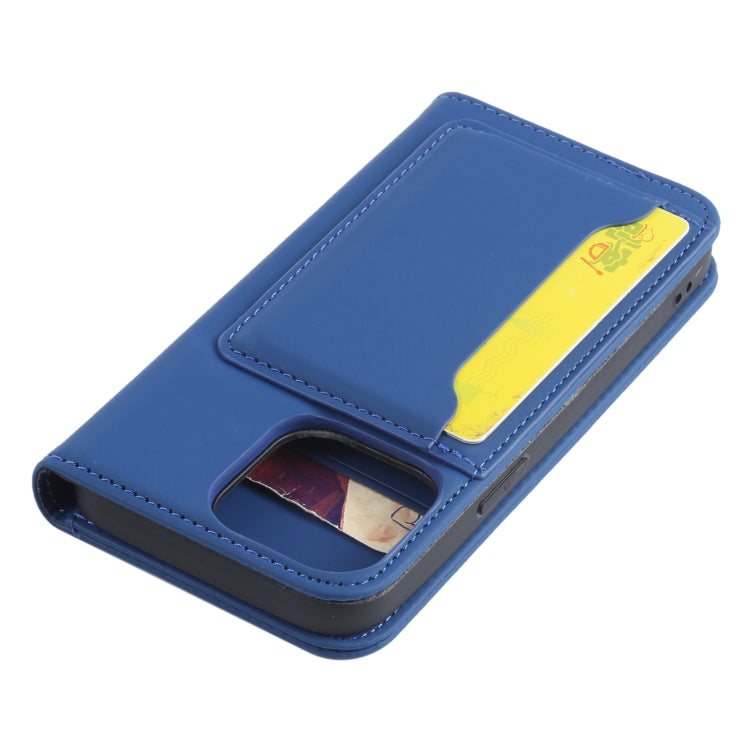 For iPhone 14 Pro Magnetism Skin Feel Card Holder Leather Phone Case