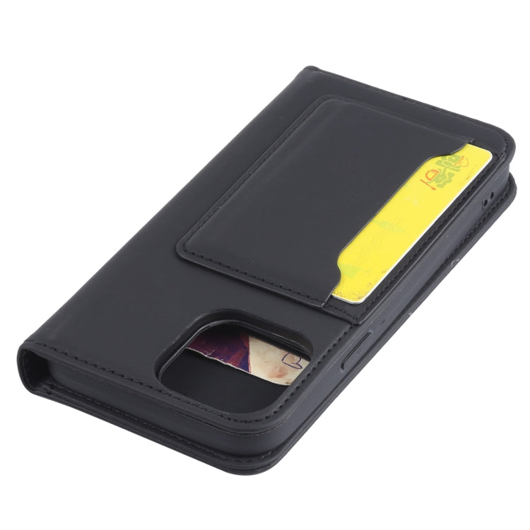 For iPhone 14 Pro Max Magnetism Skin Feel Card Holder Leather Phone Case