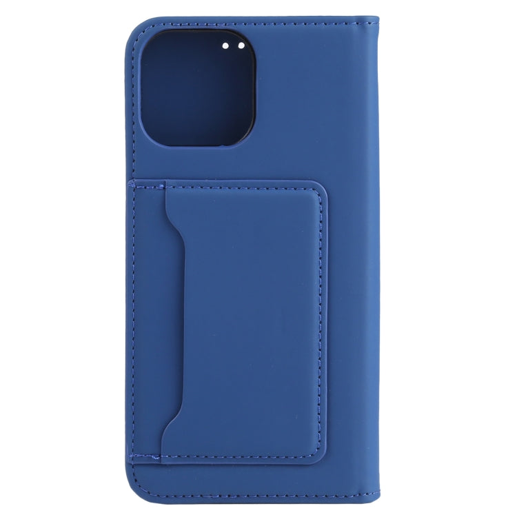 For iPhone 14 Pro Max Magnetism Skin Feel Card Holder Leather Phone Case