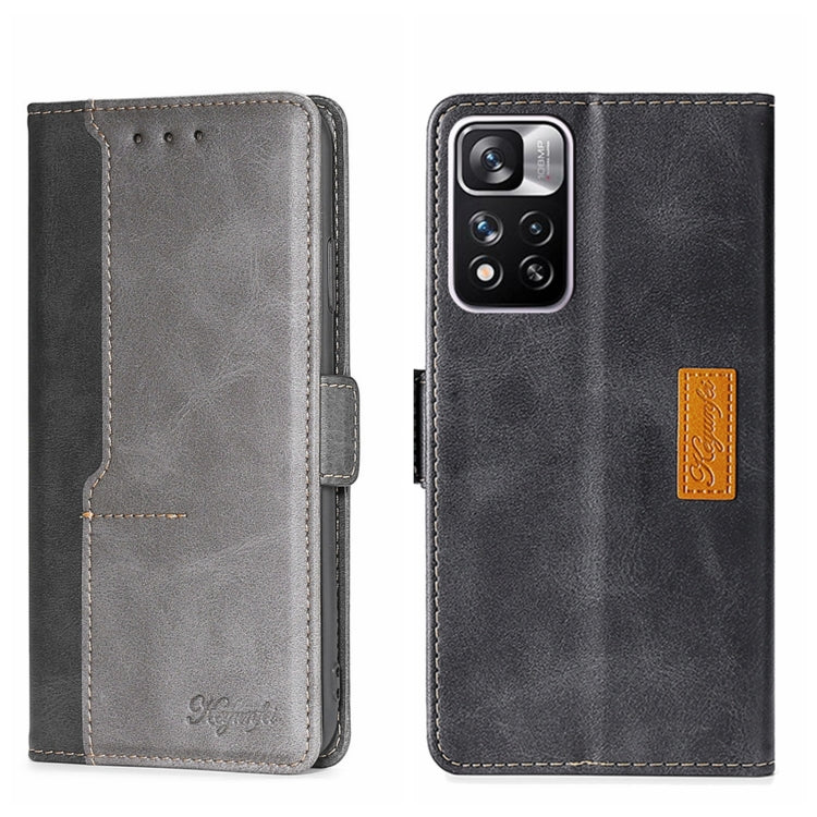 For Xiaomi Redmi Note 11 Pro 5G/Redmi Note 11 Pro+ 5G Contrast Color Side Buckle Leather Phone Case