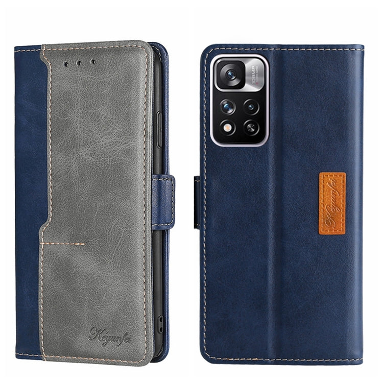 For Xiaomi Redmi Note 11 Pro 5G/Redmi Note 11 Pro+ 5G Contrast Color Side Buckle Leather Phone Case