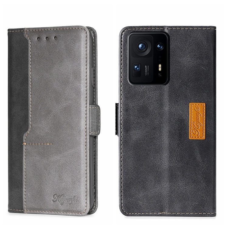 For Xiaomi Mix 4 Contrast Color Side Buckle Leather Phone Case