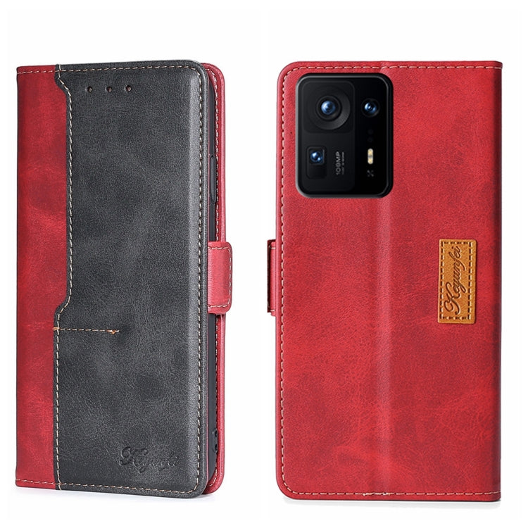 For Xiaomi Mix 4 Contrast Color Side Buckle Leather Phone Case