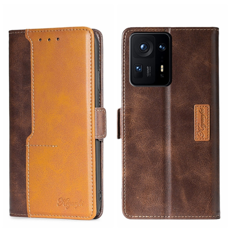 For Xiaomi Mix 4 Contrast Color Side Buckle Leather Phone Case