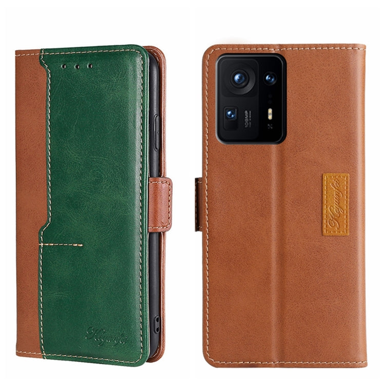 For Xiaomi Mix 4 Contrast Color Side Buckle Leather Phone Case