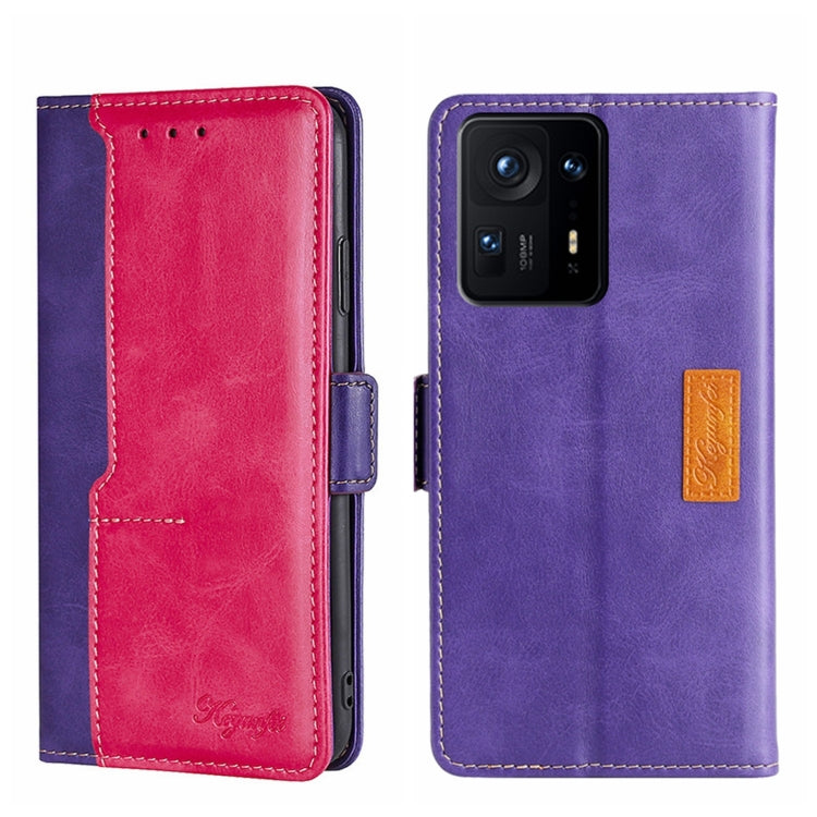 For Xiaomi Mix 4 Contrast Color Side Buckle Leather Phone Case