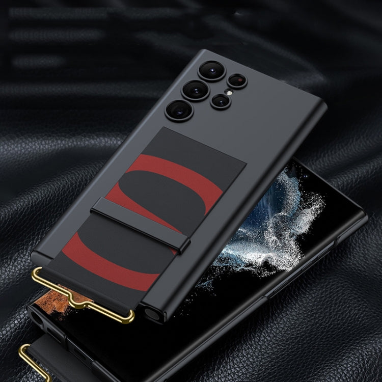 For Samsung Galaxy S22 Ultra 5G GKK Ultra-thin Wristband Holder Phone Case