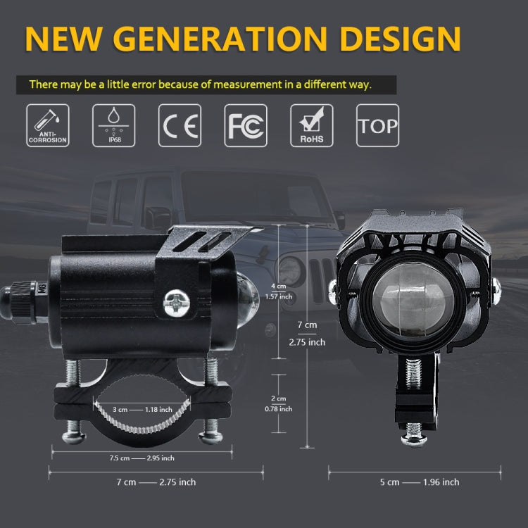 S8 Motorcycle Rearview Mirror LED Strobe Spotlight