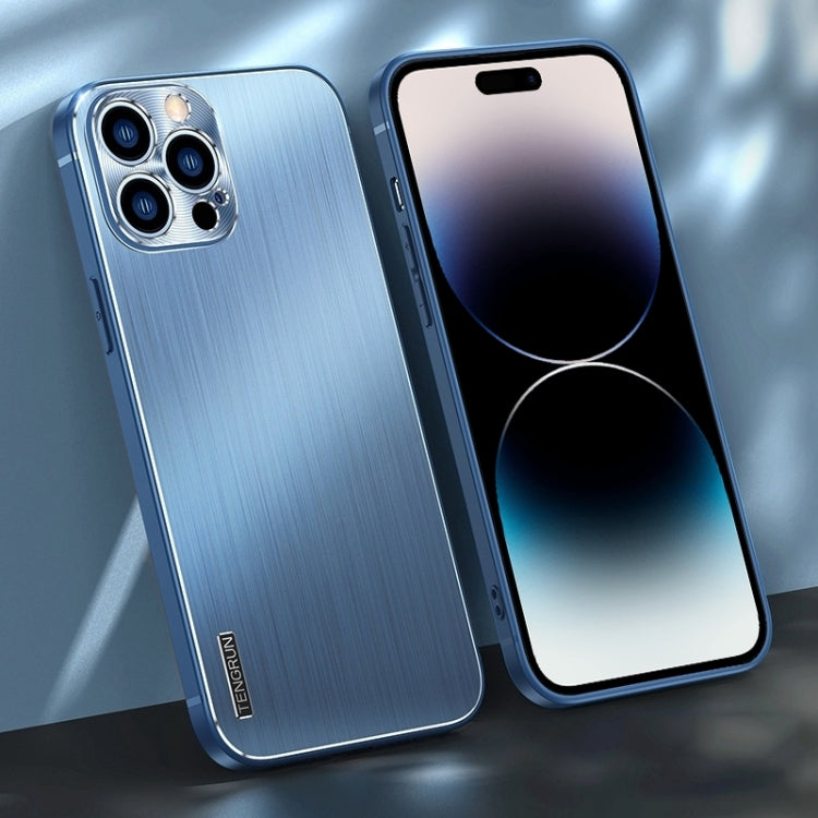 For iPhone 14 Pro Max Brushed Texture Shockproof Phone Case