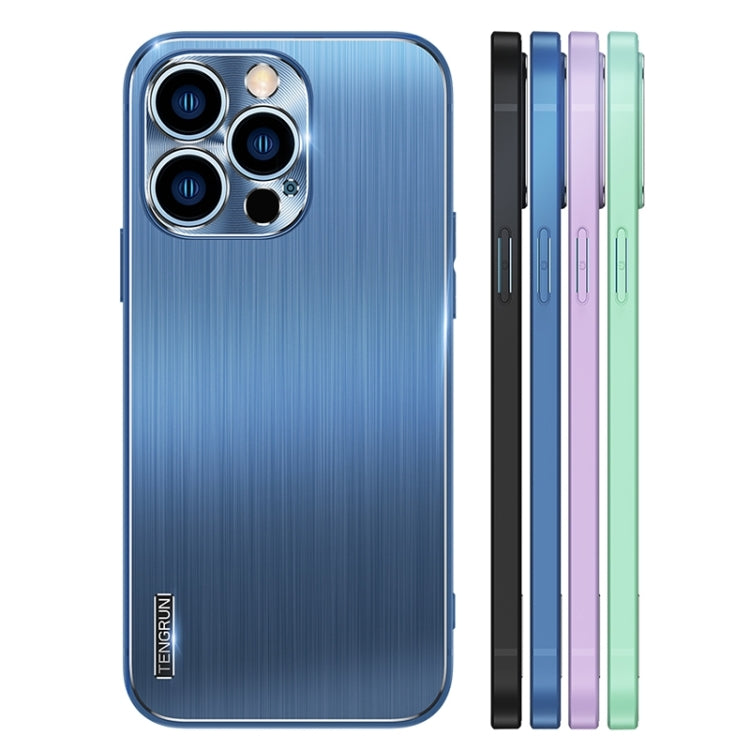 For iPhone 14 Pro Max Brushed Texture Shockproof Phone Case