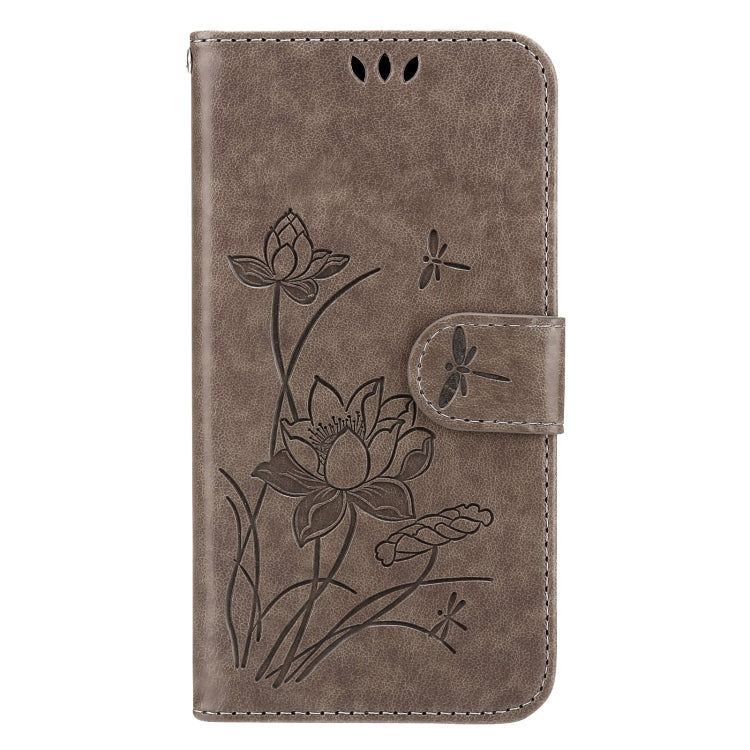 For iPhone 14 Plus Lotus Embossed Leather Phone Case