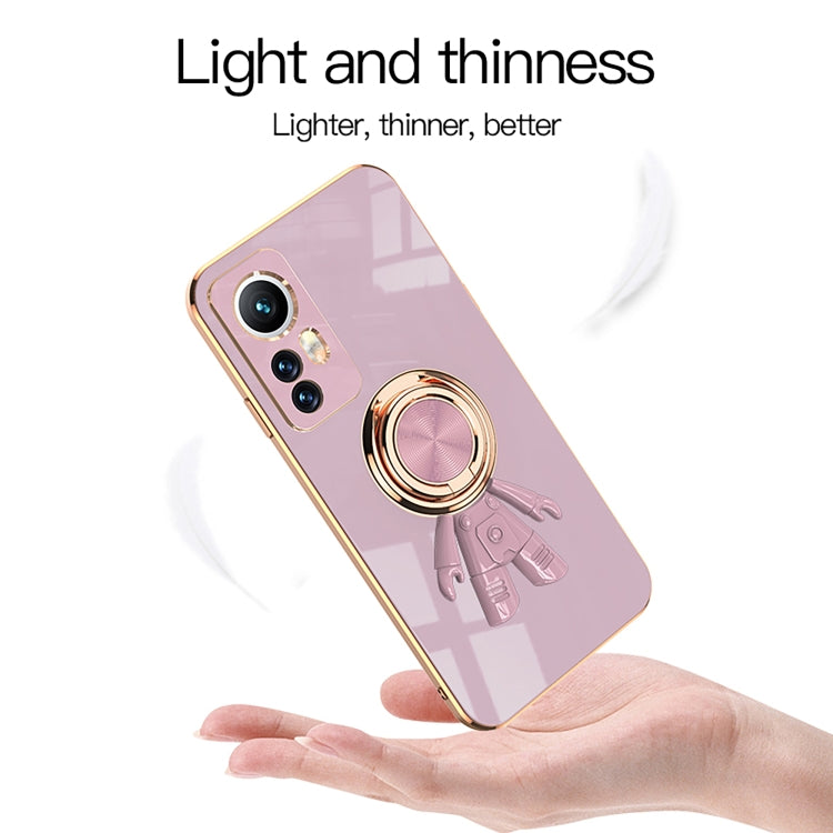 For Xiaomi 12 Lite 6D Electroplating Astronaut Ring Kickstand Phone Case