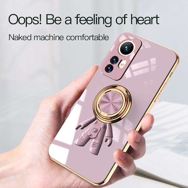 For Xiaomi 12 Lite 6D Electroplating Astronaut Ring Kickstand Phone Case
