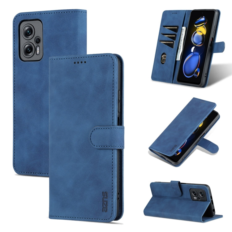 For Xiaomi Redmi Note 11T Pro/POCO X4 GT AZNS Skin Feel Calf Texture Flip Leather Phone Case