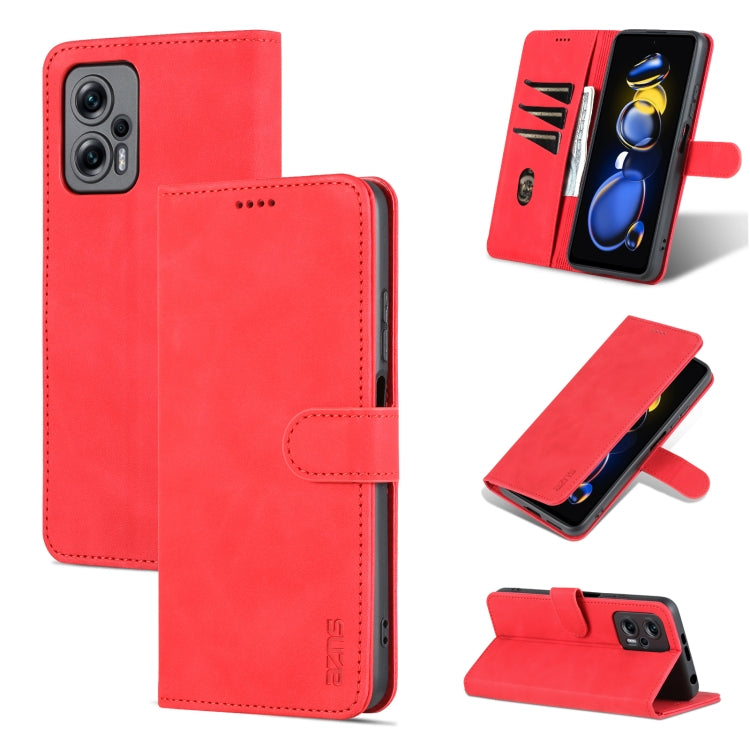 For Xiaomi Redmi Note 11T Pro/POCO X4 GT AZNS Skin Feel Calf Texture Flip Leather Phone Case