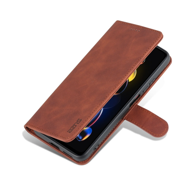 For Xiaomi Redmi Note 11T Pro/POCO X4 GT AZNS Skin Feel Calf Texture Flip Leather Phone Case