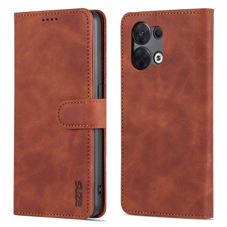 For OPPO Reno8 AZNS Skin Feel Calf Texture Flip Leather Phone Case