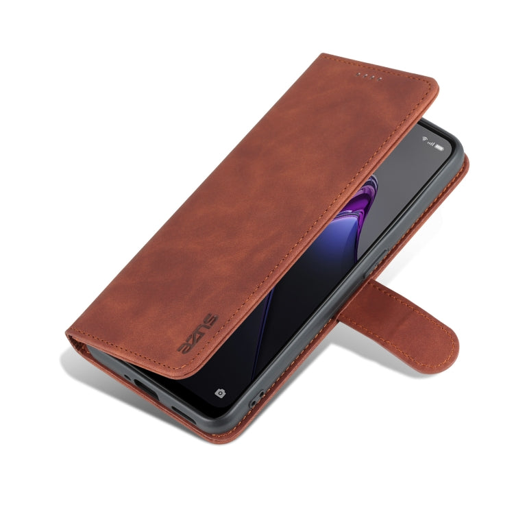 For OPPO Reno8 AZNS Skin Feel Calf Texture Flip Leather Phone Case