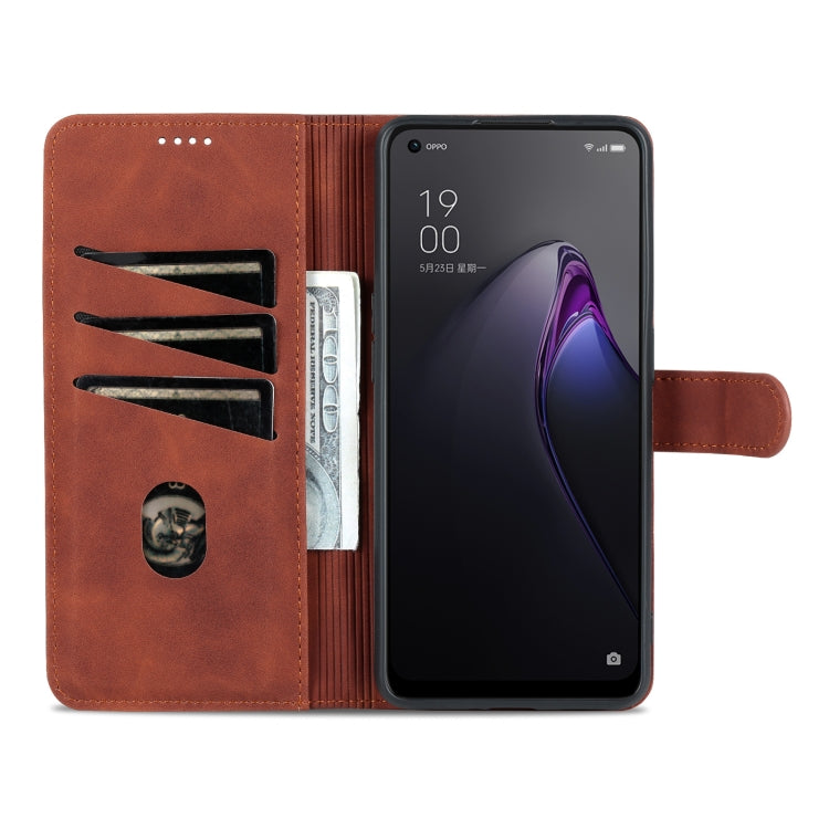 For OPPO Reno8 Pro AZNS Skin Feel Calf Texture Flip Leather Phone Case