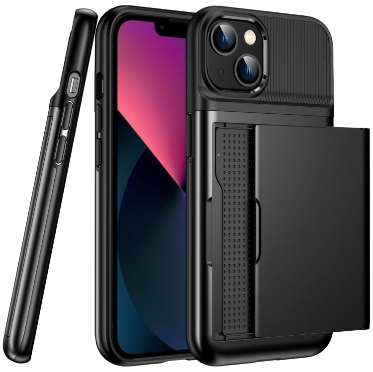 For iPhone 14 Card Slot Armor PC + TPU Phone Case